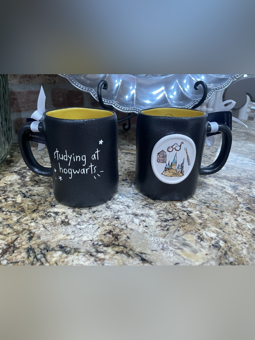 Rae Dunn Harry Potter Studying at Hogwarts matte black 19.5 oz mug - Brand New!